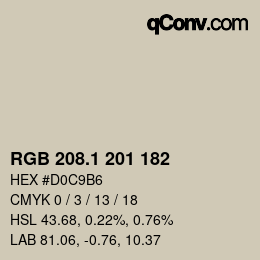 カラーコード: RGB 208.1 201 182 | qconv.com