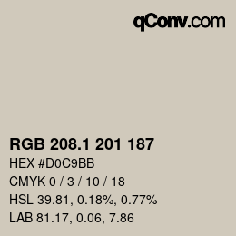 Color code: RGB 208.1 201 187 | qconv.com