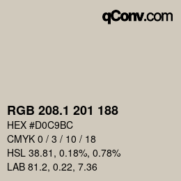 Color code: RGB 208.1 201 188 | qconv.com