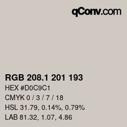 Color code: RGB 208.1 201 193 | qconv.com