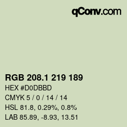 カラーコード: RGB 208.1 219 189 | qconv.com