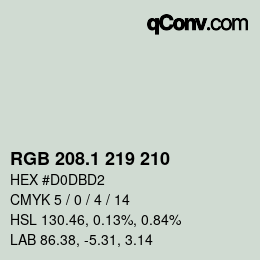 カラーコード: RGB 208.1 219 210 | qconv.com