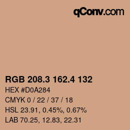 カラーコード: RGB 208.3 162.4 132 | qconv.com