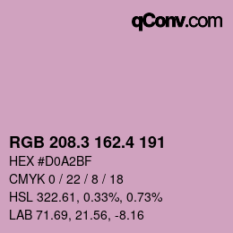カラーコード: RGB 208.3 162.4 191 | qconv.com
