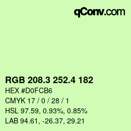 カラーコード: RGB 208.3 252.4 182 | qconv.com