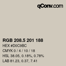 颜色代码: RGB 208.5 201 188 | qconv.com