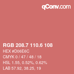 カラーコード: RGB 208.7 110.6 108 | qconv.com