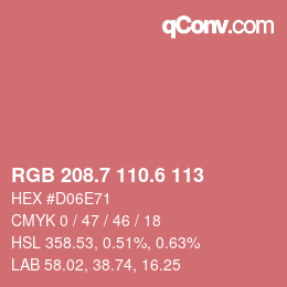 カラーコード: RGB 208.7 110.6 113 | qconv.com