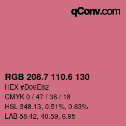 カラーコード: RGB 208.7 110.6 130 | qconv.com