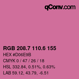 カラーコード: RGB 208.7 110.6 155 | qconv.com