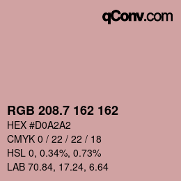 カラーコード: RGB 208.7 162 162 | qconv.com
