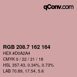 カラーコード: RGB 208.7 162 164 | qconv.com