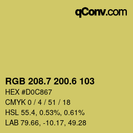 カラーコード: RGB 208.7 200.6 103 | qconv.com