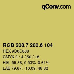 カラーコード: RGB 208.7 200.6 104 | qconv.com