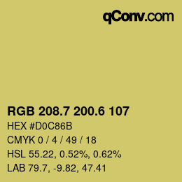 カラーコード: RGB 208.7 200.6 107 | qconv.com