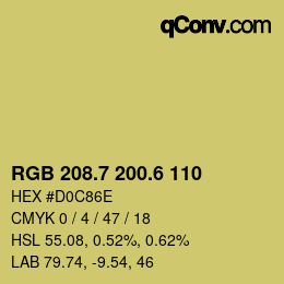 カラーコード: RGB 208.7 200.6 110 | qconv.com