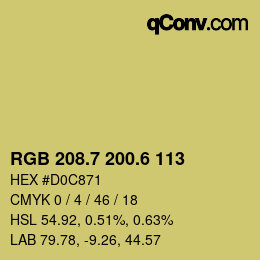 カラーコード: RGB 208.7 200.6 113 | qconv.com