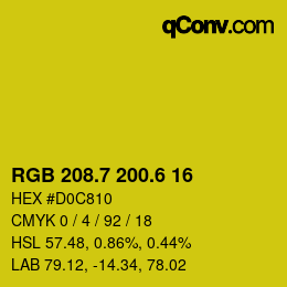 カラーコード: RGB 208.7 200.6 16 | qconv.com