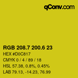 カラーコード: RGB 208.7 200.6 23 | qconv.com