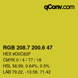 カラーコード: RGB 208.7 200.6 47 | qconv.com