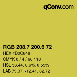 カラーコード: RGB 208.7 200.6 72 | qconv.com