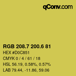 カラーコード: RGB 208.7 200.6 81 | qconv.com