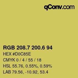 カラーコード: RGB 208.7 200.6 94 | qconv.com