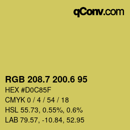カラーコード: RGB 208.7 200.6 95 | qconv.com