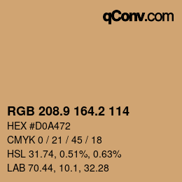 Color code: RGB 208.9 164.2 114 | qconv.com