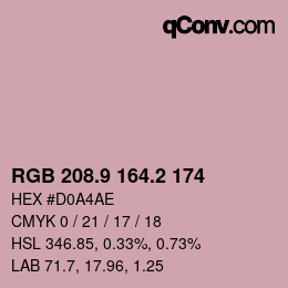 Color code: RGB 208.9 164.2 174 | qconv.com