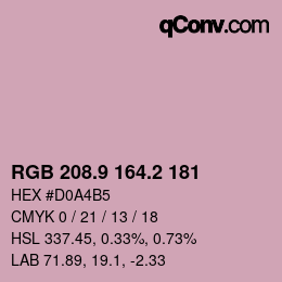 Color code: RGB 208.9 164.2 181 | qconv.com