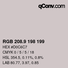 Color code: RGB 208.9 198 199 | qconv.com