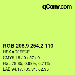 カラーコード: RGB 208.9 254.2 110 | qconv.com