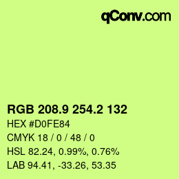 カラーコード: RGB 208.9 254.2 132 | qconv.com
