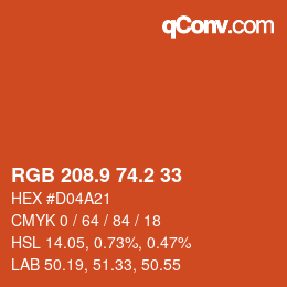 Color code: RGB 208.9 74.2 33 | qconv.com