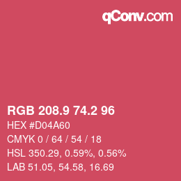 カラーコード: RGB 208.9 74.2 96 | qconv.com