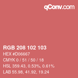 Color code: RGB 208 102 103 | qconv.com