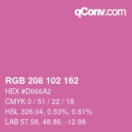 Color code: RGB 208 102 162 | qconv.com
