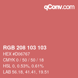 カラーコード: RGB 208 103 103 | qconv.com