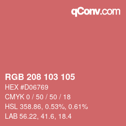 Color code: RGB 208 103 105 | qconv.com