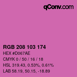 Color code: RGB 208 103 174 | qconv.com