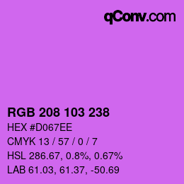 Color code: RGB 208 103 238 | qconv.com