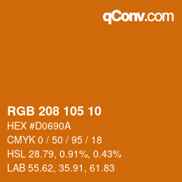 Color code: RGB 208 105 10 | qconv.com