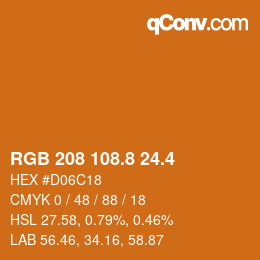 カラーコード: RGB 208 108.8 24.4 | qconv.com