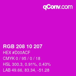 Color code: RGB 208 10 207 | qconv.com