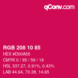 Code couleur: RGB 208 10 85 | qconv.com