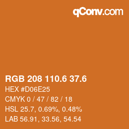 カラーコード: RGB 208 110.6 37.6 | qconv.com