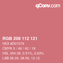 カラーコード: RGB 208 112 121 | qconv.com