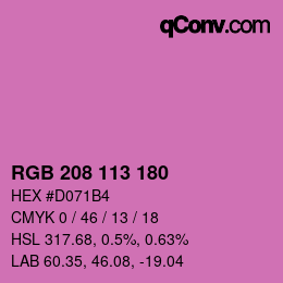 Color code: RGB 208 113 180 | qconv.com