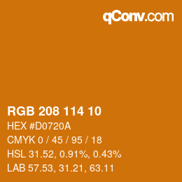 Color code: RGB 208 114 10 | qconv.com